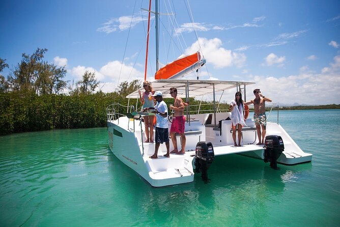 All inclusive CATAMARAN with BBQ : Ile aux cerf & GRSE waterfall - What the $113.97 price really covers