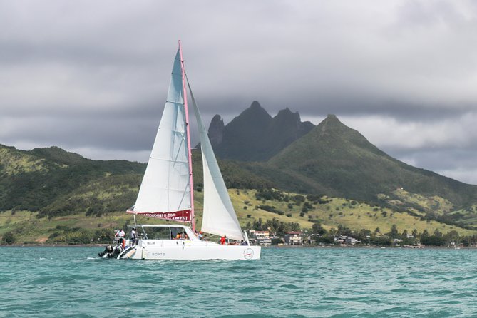 Catamaran cruise to Ile aux cerfs with bbq lunch - The GRSE waterfalls and green shoreline