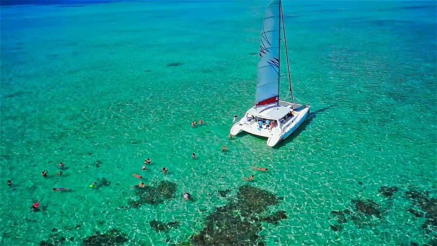 Catamaran Trip to Ile au Cerfs with Lunch and GRSE waterfall - Barbecue lunch with drinks flowing