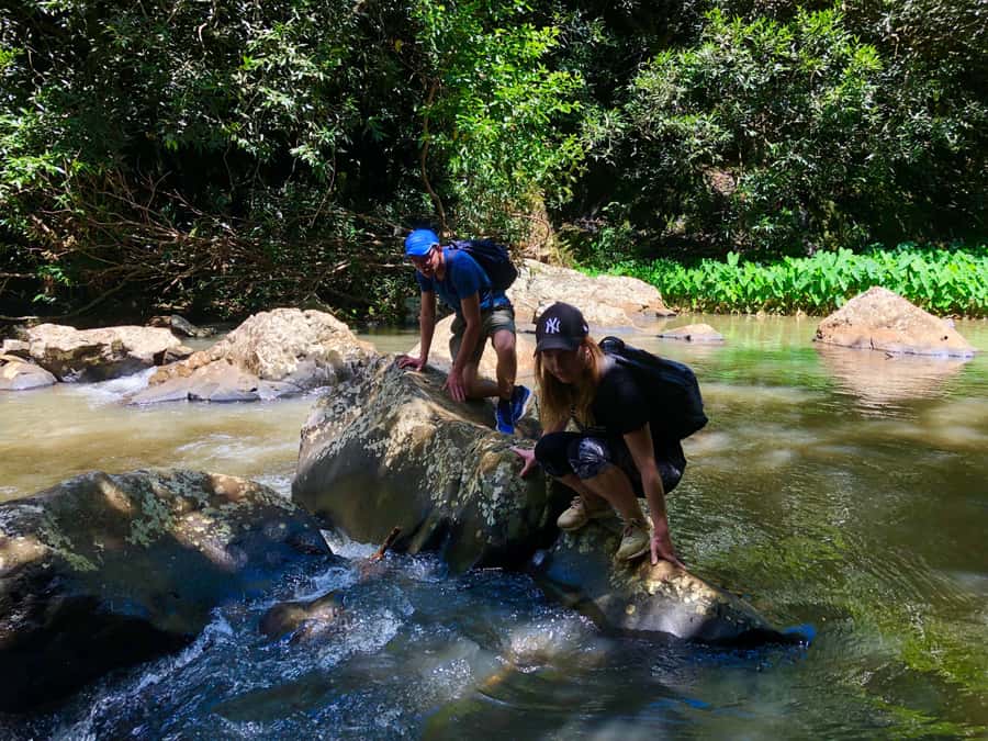 From Chamarel: Waterfall Eco-Hike Adventure - Reaching Chamarel Falls from below