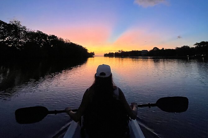 Guided Sunset Kayak Tour in Mauritius - Paddling north into the Tamarin River