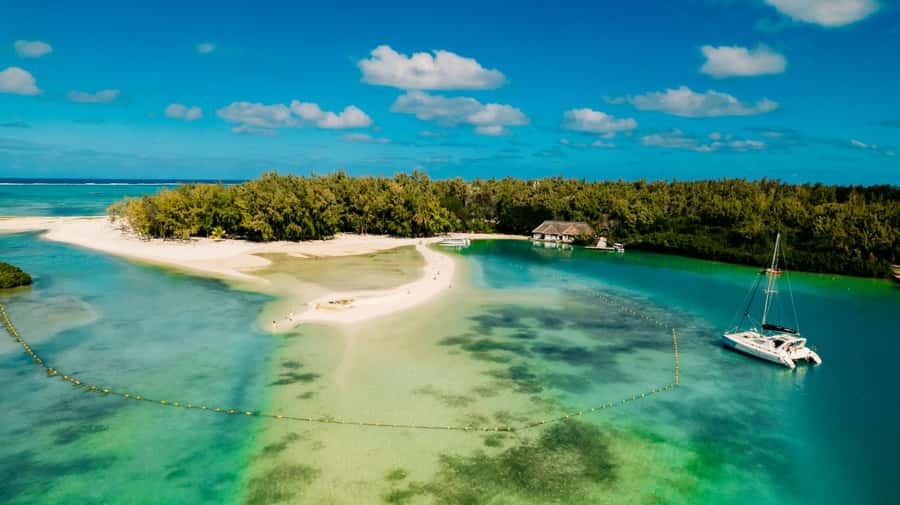 Ile Aux Cerfs: Catamaran Cruise, island, waterfalls, Lunch - Ile aux Cerfs, beaches, and clear water