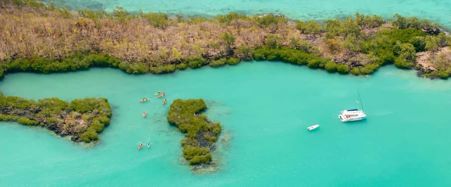 Ile d Ambre Kayaking - The swim and snorkel stop
