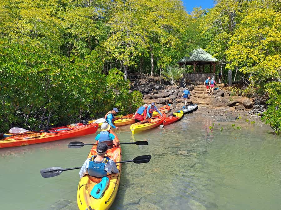 Ile d Ambre Kayaking - Walking to the ruins and learning the island’s story
