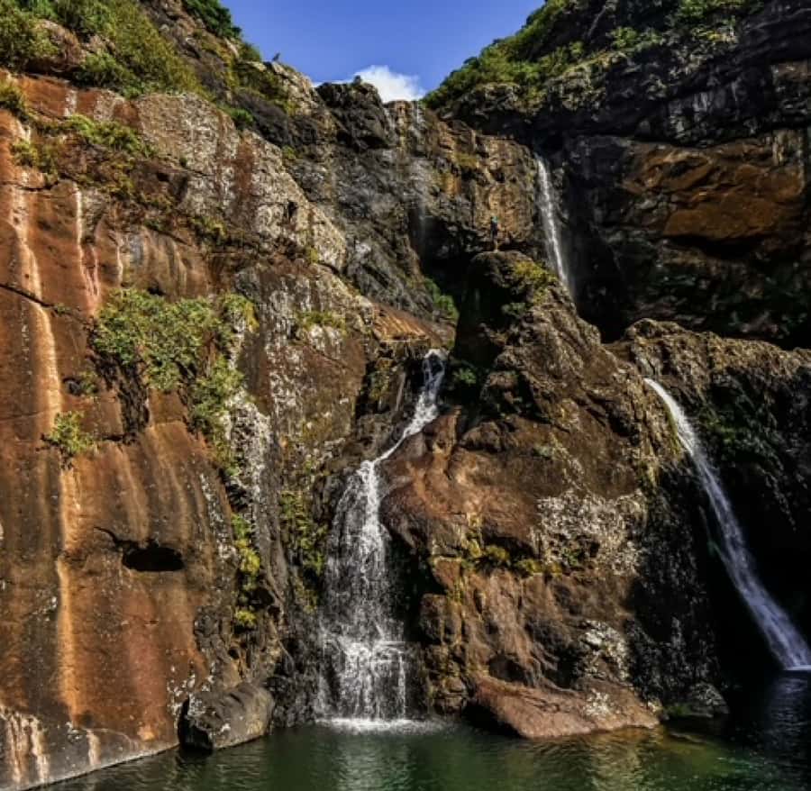 Mauritius: Full Canyon Tamarind Falls 5-Hour Hike - The first waterfall and the natural pools
