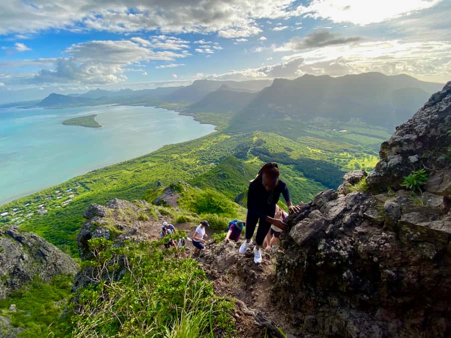 Mauritius: Le Morne Mountain UNESCO Eco Hike - Sunrise, rest stops, and the view from the V