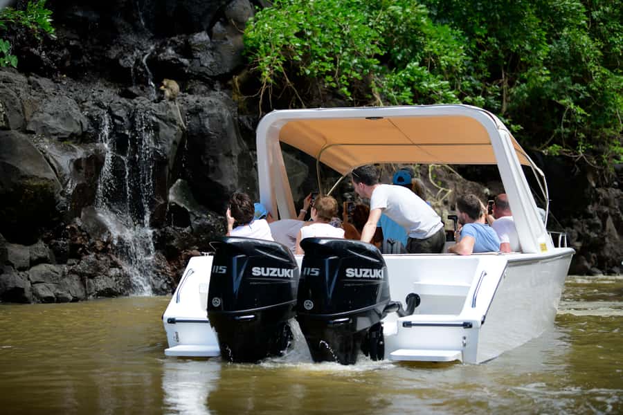 Mauritius: Speedboat Ile aux Cerfs, GRSE Waterfall, BBQ, Bar - A 20-minute look at Grand River South East waterfall