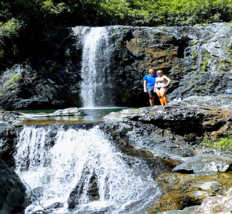 Mauritius: Tamarind Falls Guided Hike with Swim and Lunch - Waterfalls one and two: the first steep descent