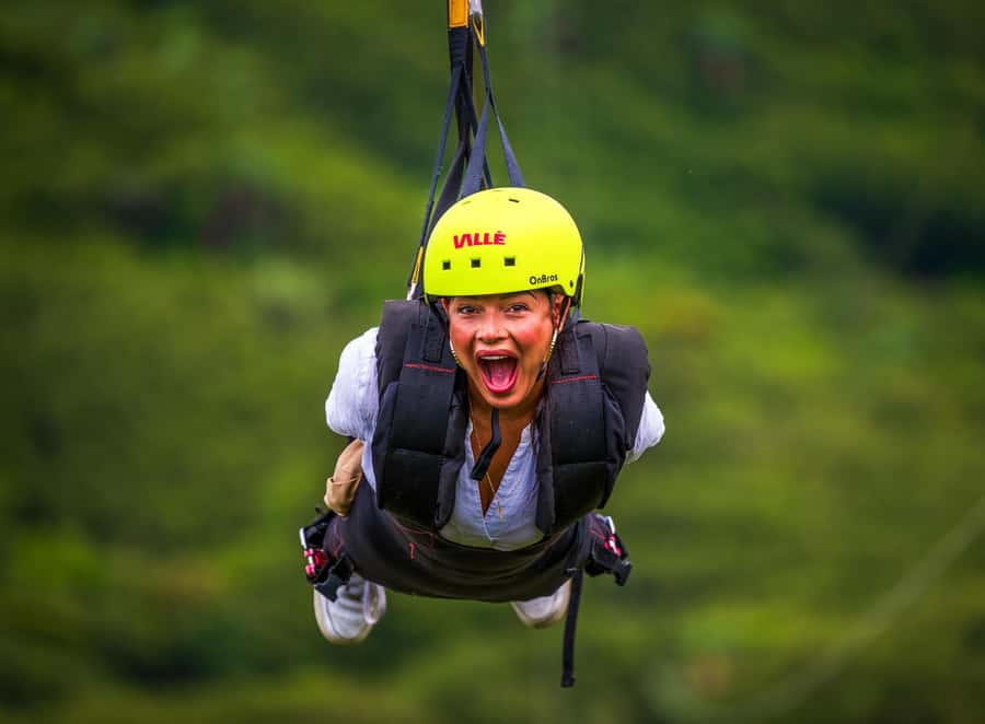 Vallé Advenature Park: Signature Zipline - Taking off on the 1.5-kilometer Signature Zipline