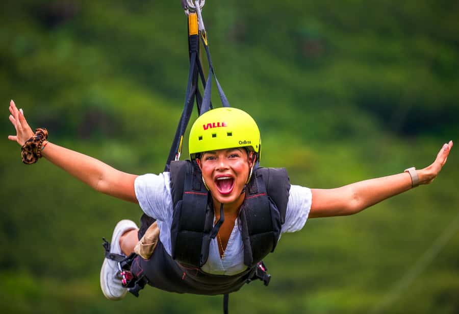 Vallé Advenature Park: Signature Zipline - The safety briefing comes before the scenery